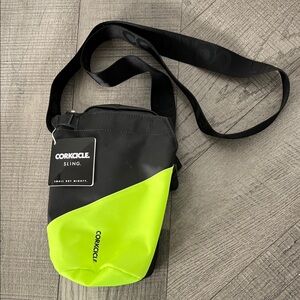 Corkcicle Sling Bag - Black and Bolt Yellow